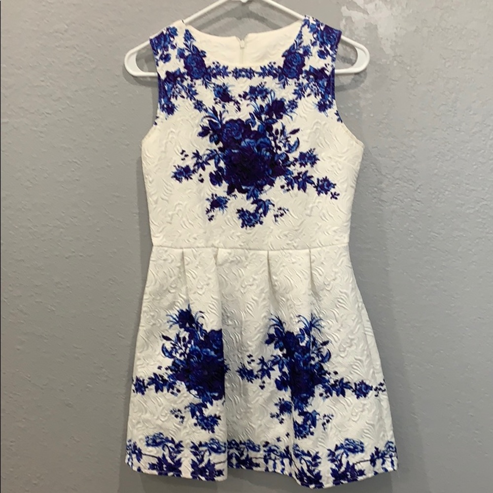 White and blue dress